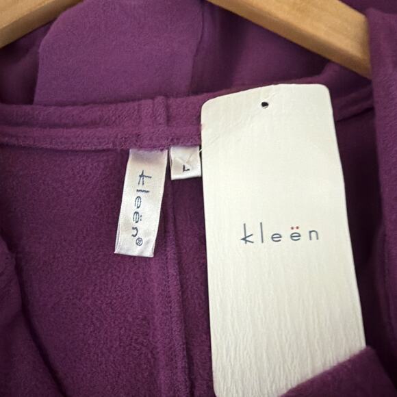 NWT Kleen Wine 100% Cotton High-Low Button Hoodie Jacket Tunic #0806 LG - Picture 7 of 7